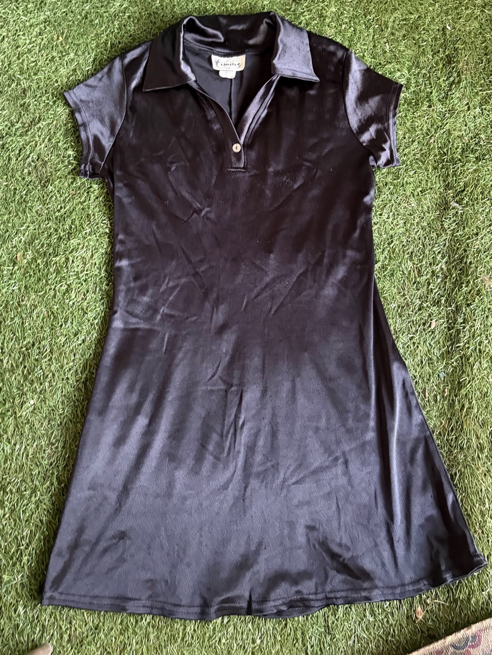 90s Black Mini Shirt dress